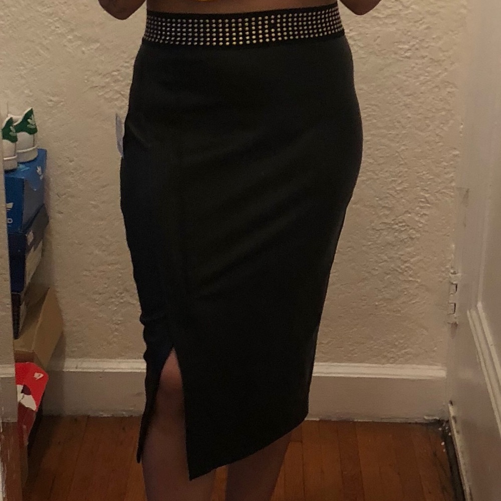 Faux Black Leather Zara Pencil Skirt